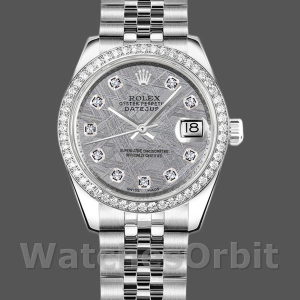 Replica Rolex Datejust 178384 Meteorite Grey Dial Diamond Bezel 31MM Lady Replica Uhr Exklusive Damen Replica Uhr kaufen