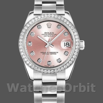 Replica Rolex Datejust 178384 Pink Diamonds Dial Diamond Bezel 31MM Lady Replica Uhr
