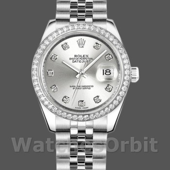 Replica Rolex Datejust 178384 Silber Diamanten Zifferblatt Diamant Lünette 31MM Lady Replica Uhr
