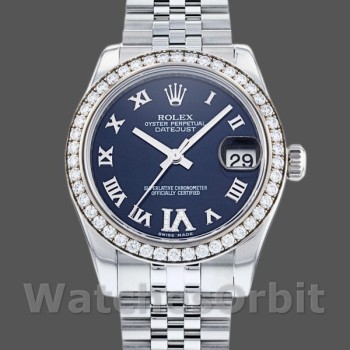 Replica Rolex Datejust 178384 Edelstahl Blaues Diamant-Zifferblatt 31MM Lady Replica Uhr