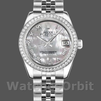 Replica Rolex Datejust 178384 White Mother of Pearl Dial Diamonds 31MM Lady Replica Uhr