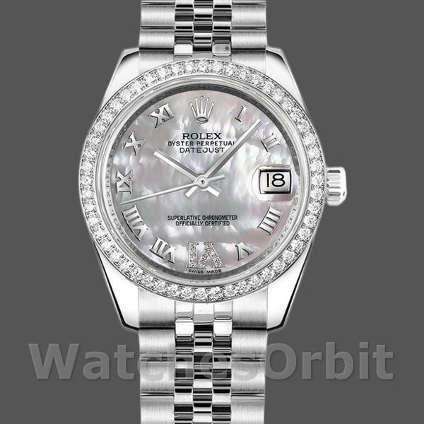 Replica Rolex Datejust 178384 White Mother of Pearl Dial Diamonds 31MM Lady Replica Uhr Exklusive Damen Replica Uhr kaufen