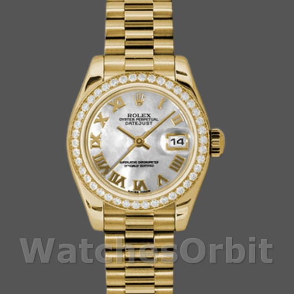 Replica Rolex Datejust 179138 White Mother Of Pearl Roman Numeral Dial 26MM Lady Replica Uhr Exklusive Damen Replica Uhr kaufen