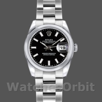Replica Rolex Datejust 179160 Black Index Dial Domed Bezel 26MM Lady Replica Uhr