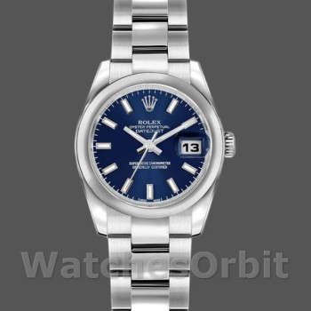 Replica Rolex Datejust 179160 Blue Index Dial Domed Bezel 26MM Lady Replica Uhr