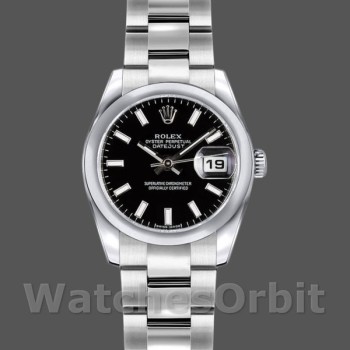 Replica Rolex Datejust 179160 Domed Bezel Black Index Dial 26MM Lady Replica Uhr