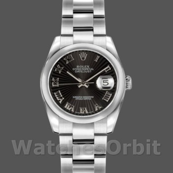 Replica Rolex Datejust 179160 Oyster Bracelet Sunbeam Black Roman Dial 26MM Lady Replica Uhr