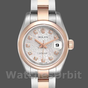 Replica Rolex Datejust 179161 Edelstahl und Everose Gold Silber Jubiläumszifferblatt 26MM Lady Replica Uhr