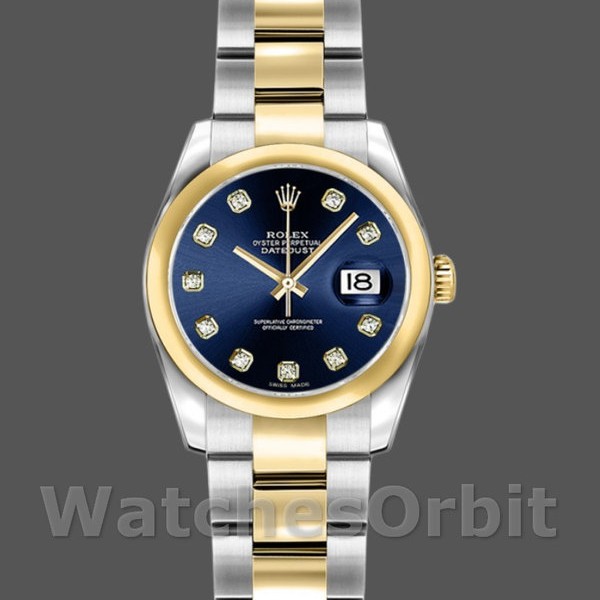 Replica Rolex Datejust 179163 Blue Diamond Dial Domed Dezel 26MM Lady Replica Uhr Exklusive Damen Replica Uhr kaufen
