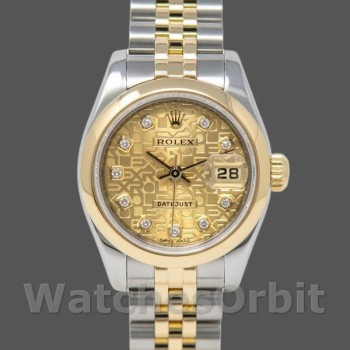 Replica Rolex Datejust 179163 Champagne Jubilee Diamond Dial Domed Bezel 26MM Lady Replica Uhr