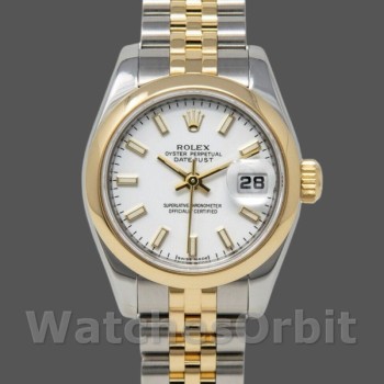 Replica Rolex Datejust 179163 White Index Dial Domed Bezel 26MM Lady Replica Uhr