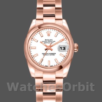 Replica Rolex Datejust 179165 Everose Gold White Index Dial 26MM Lady Replica Uhr