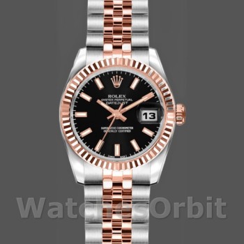 Replica Rolex Datejust 179171 Black Dial Fluted Bezel 26MM Lady Replica Uhr