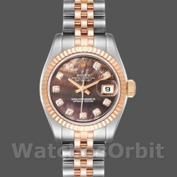 Replica Rolex Datejust 179171 Black Mother of Pearl Diamond Dial 26MM Lady Replica Uhr