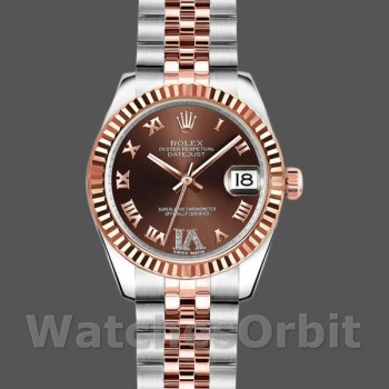 Replica Rolex Datejust 179171 Chocolate Brown Dial Fluted Bezel 26MM Lady Replica Uhr