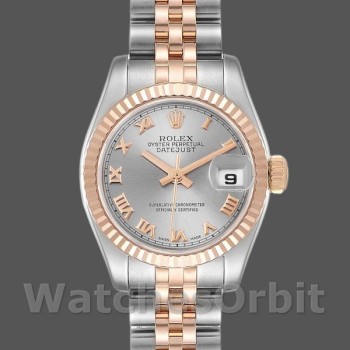 Replica Rolex Datejust 179171 Grey Roman Numeral Dial Fluted Bezel 26MM Lady Replica Uhr