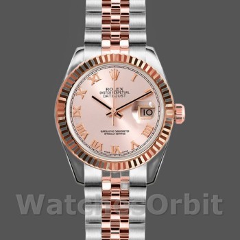 Replica Rolex Datejust 179171 Pink Roman Numeral Dial Fluted Bezel 26MM Lady Replica Uhr