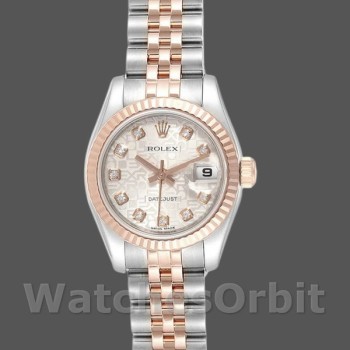 Replica Rolex Datejust 179171 Silver jubilee anniversary Dial Fluted Bezel 26MM Lady Replica Uhr