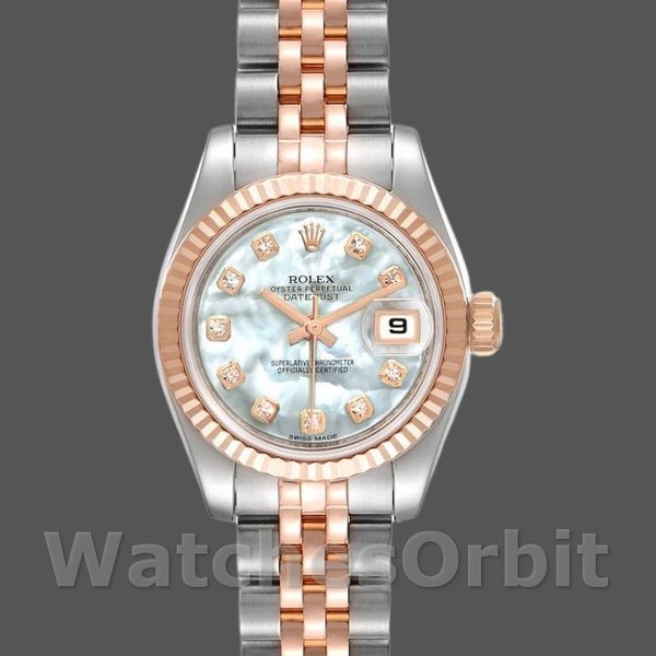 Replica Rolex Datejust 179171 White MOP Diamond Dial Fluted Bezel 26MM Lady Replica Uhr Exklusive Damen Replica Uhr online kaufen