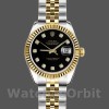Replica Rolex Datejust 179173 Black Diamond Dial Fluted Bezel 26MM Lady Replica Uhr Exklusive Damen Replica Uhr kaufen