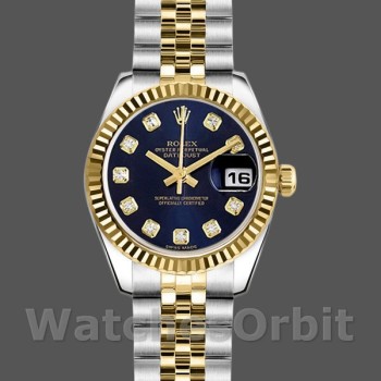 Replica Rolex Datejust 179173 Blue Diamond Dial Fluted Bezel 26MM Lady Replica Uhr