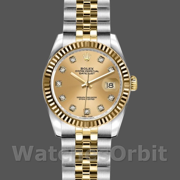 Replica Rolex Datejust 179173 Champagne Diamond Dial Fluted Bezel 26MM Lady Replica Uhr Exklusive Damen Replica Uhr kaufen