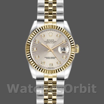 Replica Rolex Datejust 179173 Ivory Sunbeam Diamond Dial Fluted Bezel 26MM Lady Replica Uhr