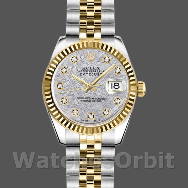 Replica Rolex Datejust 179173 Meteorite Grey Diamond Dial Fluted Bezel 26MM Lady Replica Uhr Exklusive Damen Replica Uhr kaufen