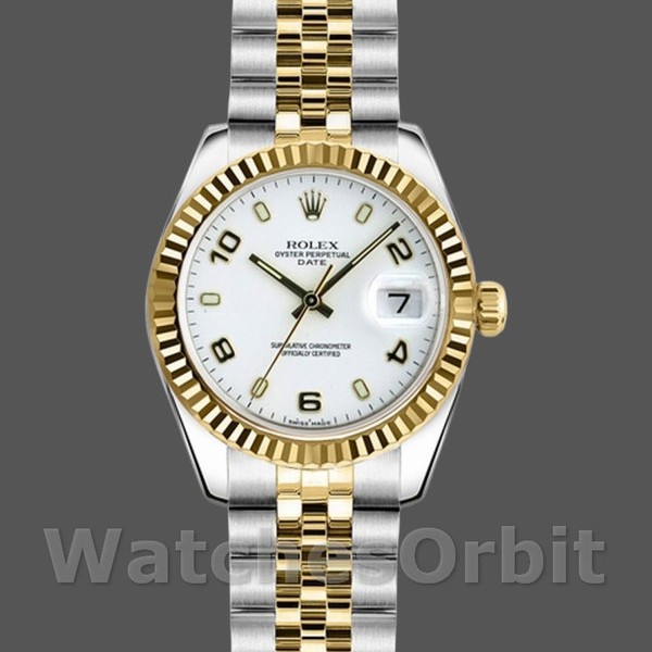 Replica Rolex Datejust 179173 Weiß Arabische Ziffern Zifferblatt Geriffelte Lünette 26MM Lady Replica Uhr Exklusive Damen Replica Uhr kaufen