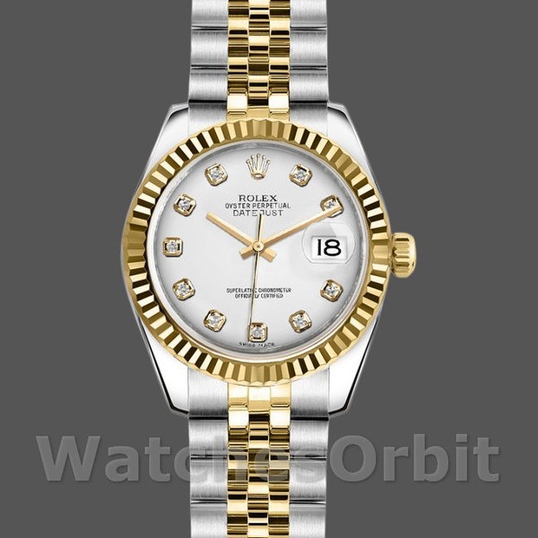 Replica Rolex Datejust 179173 White Diamond Dial Fluted Bezel 26MM Lady Replica Uhr Exklusive Damen Replica Uhr kaufen