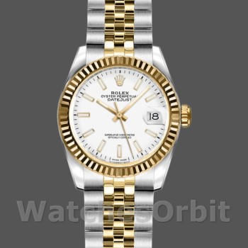 Replica Rolex Datejust 179173 White Index Dial Fluted Bezel 26MM Lady Replica Uhr