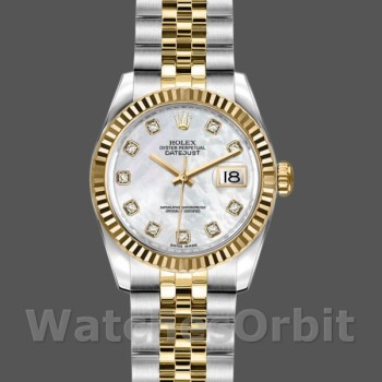 Replica Rolex Datejust 179173 White MOP Dial Fluted Bezel 26MM Lady Replica Uhr