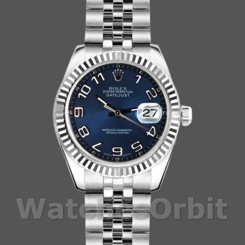 Replica Rolex Datejust 179174 Konzentrischer Kreisblaues Zifferblatt Geriffelte Lünette 26MM Lady Replica Uhr