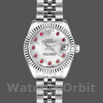 Replica Rolex Datejust 179174 Mother of Pearl White Dial Fluted Bezel 26MM Lady Replica Uhr