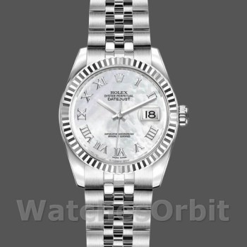 Replica Rolex Datejust 179174 Mother Of Pearl White Dial Fluted Bezel 26MM Lady Replica Uhr