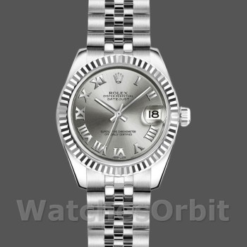 Replica Rolex Datejust 179174 Rhodium Grey Dial Fluted Bezel 26MM Lady Replica Uhr