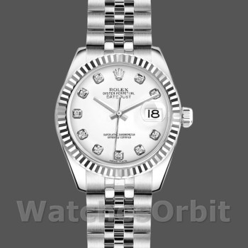 Replica Rolex Datejust 179174 White Diamond Dial Fluted Bezel 26MM Lady Replica Uhr