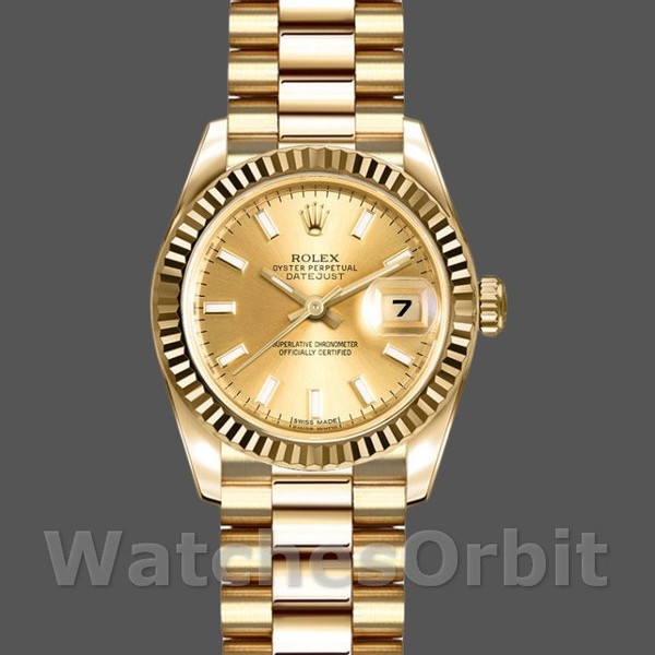Replica Rolex Datejust 179178 Champagne Index Dial Yellow Gold 26MM Lady Replica Uhr Exklusive Damen Replica Uhr kaufen