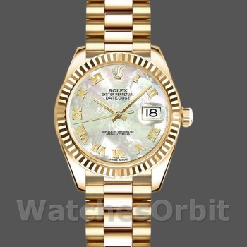 Replica Rolex Datejust 179178 Mother of Pearl White Dial Gelbgold 26MM Lady Replica Uhr
