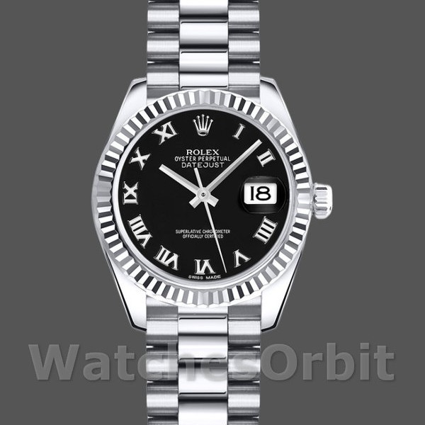 Replica Rolex Datejust 179179 Black Roman Numeral Dial Fluted Bezel 26MM Lady Replica Uhr Exklusive Damen Replica Uhr online kaufen