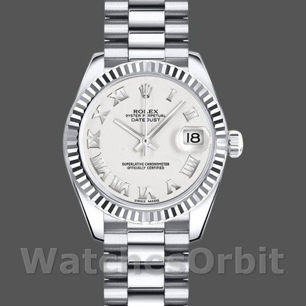 Replica Rolex Datejust 179179 White Roman Numeral Dial Fluted Bezel 26MM Lady Replica Uhr Exklusive Damen Replica Uhr online kaufen