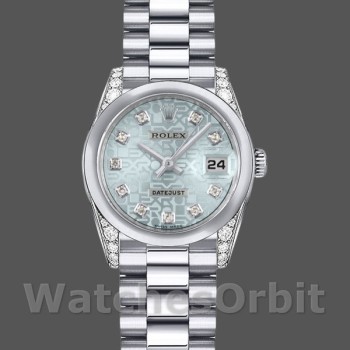 Replica Rolex Datejust 179269 Ice Blue Jubilee Dial Diamond Lugs 26MM Lady Replica Uhr