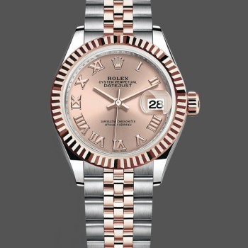 Replica Rolex Datejust 278271 Sun Dust Roman Dial Two Tone Rose Gold Fluted Bezel Jubilee