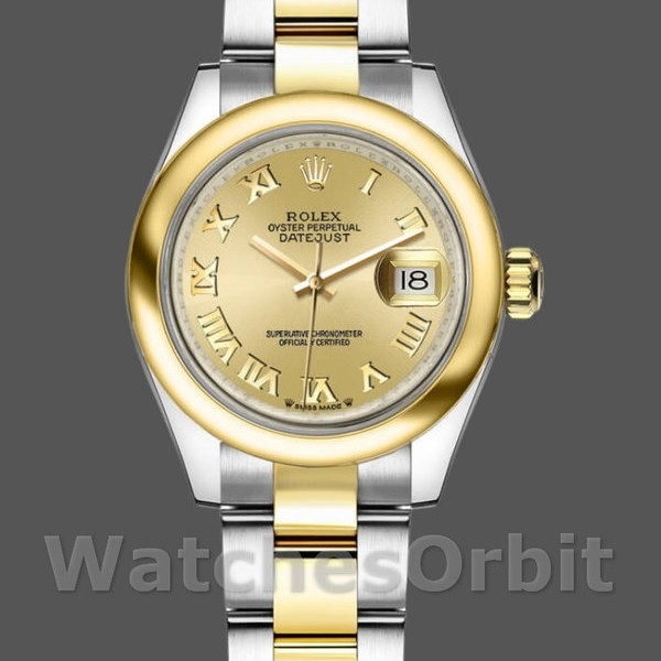 Replica Rolex Datejust 279163 Champagner Römische Ziffern Zifferblatt Gewölbte Lünette 28mm Lady Replica Uhr Exklusives Design