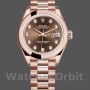 Replica Rolex Datejust 279165 Chocolate Brown Dial Diamond Domed Bezel 28mm Lady Replica Uhr
