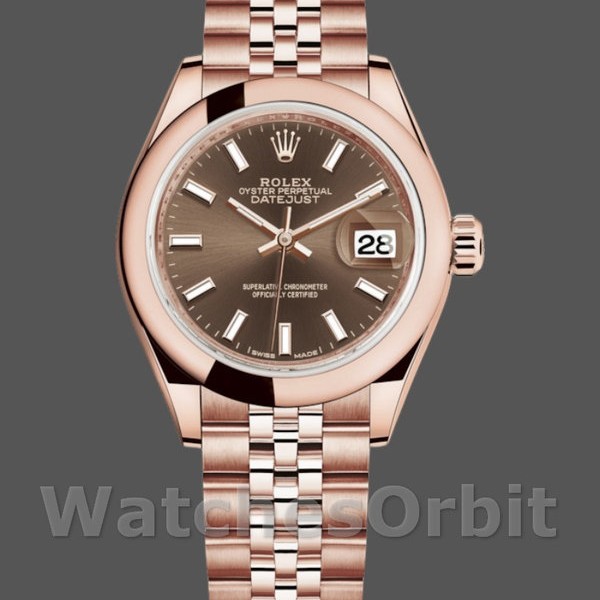 Replica Rolex Datejust 279165 Chocolate Brown Dial Domed Bezel 28mm Lady Replica Uhr Exklusives Design