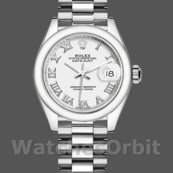 Replica Rolex Datejust 279166 Weißes römisches Zifferblatt mit gewölbter Lünette 28mm Lady Replica Uhr