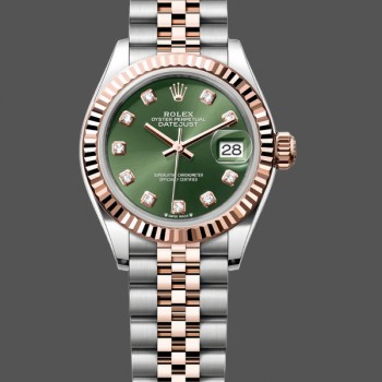 Replica Rolex Datejust 279171 0007 28 Olive Green Diamond-Set Jubilee Damen Uhr