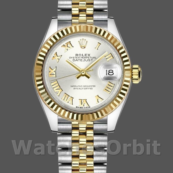Replica Rolex Datejust 279173 Silber Römische Ziffern Zifferblatt Geriffelte Lünette 28mm Lady Replica Uhr Moderne Replik