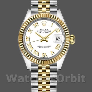 Replica Rolex Datejust 279173 White Roman Numeral Dial Fluted Bezel 28mm Lady Replica Uhr